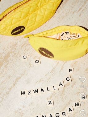MZ Wallace x Bananagrams Quilted Banana Pouch Game Set NWT Rare